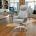 thumbnail image 2 of FOH Premium Genuine Leather Executive Office Chair - High Back (Black), 2 of 7
