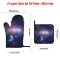thumbnail image 2 of Daiia Planets Stars And Galaxies1 Pattern Oven Mitts and Pot Holders 4 pcs Set,High Heat Resistant 500 Degree Extra Thicken Long Kitchen Cotton Oven Glove, 2 of 6