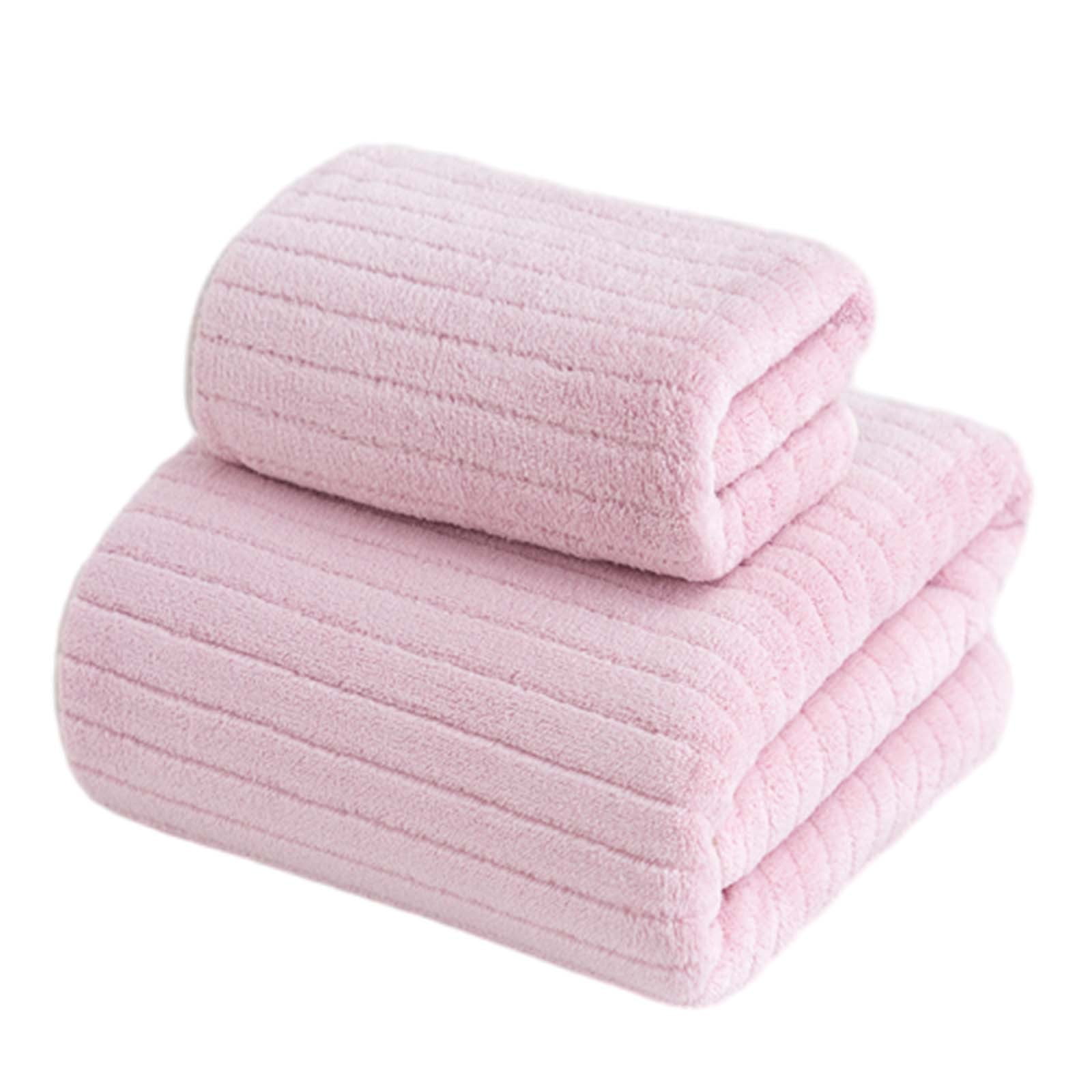AZXY 2-Piece Pink Microfiber Towel Set - Includes 1 Bath Towel & 1
