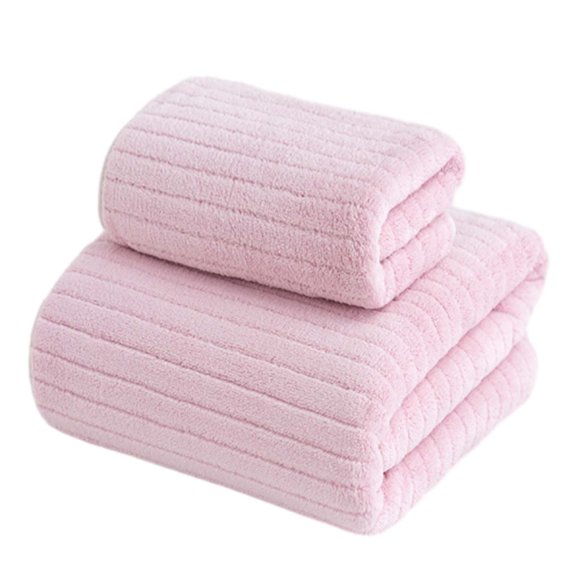 Leodye Velvet Soft Bathroom Towel Set - Highly Absorbent Adult Face/Bath Towels, Comfortable- (Includes: 1x towels/13.77x29.52in, 1x bath towels/27.55x55.11in )