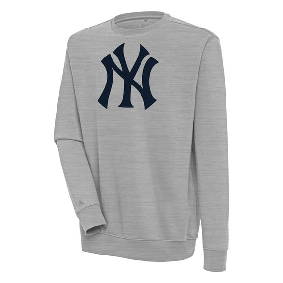 Men's Antigua  Heather Gray New York Yankees Victory Pullover Sweatshirt