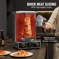 thumbnail image 2 of KFFKFF Electric Gyro Knife, 80W Pro Kebab Slicer, Industrial Grade Stainless Cutter for Shawarma, Includes 2 Blades, 4"/100mm Blade Size, Slice Thickness 0-8mm Adjustable, 2 of 9