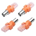 thumbnail image 1 of Queilt Pack BNC to RJ45 Female to RJ45 Male Converter Adapter Coaxial Connector for Line Tester (Orange), 1 of 4