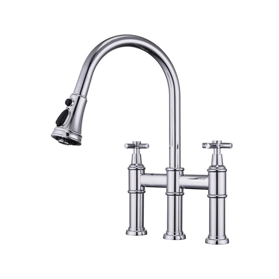 Pull Down Bridge Kitchen Faucet