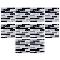 Wall Stickers, 1Set 10pcs Self Adhesive Tile 3D Sticker for Kitchen Bathroom Living Room, Wall Sticker Decoration, Self Adhesive 3D Tile Stickers Wallpaper Backsplash Wall Decor(Black2,3.9x3.9")
