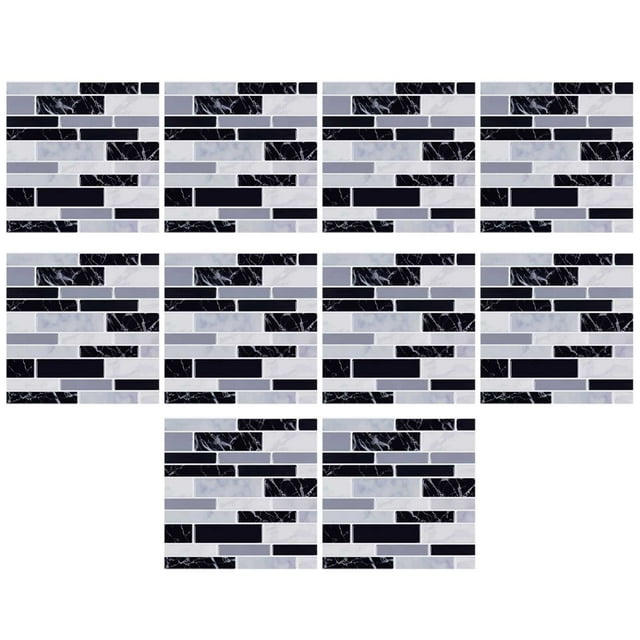 Garoy Vinyl Backsplash Peel and Stick,Backsplash for Kitchen Wall,Peel and Stick Backsplash for Kitchen,Backsplash Tile Peel and Stick,Adhesive Backsplash for Kitchen,Self Adhesive Wall Tiles(10Pcs)
