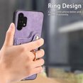 thumbnail image 5 of Nalacover For Samsung A32 5G Case Ring Holder Kickstand with Credit Card Holder, Back Flip Premium Leather Magnetic Clasp Removable Wirst Hand Strap Cover for Samsung Galaxy A32 5G, Purple, 5 of 15