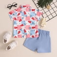 thumbnail image 4 of Toddler Boys Short Suit Adorable Popsicle Print Button Down Shirt with Bow Tie & Shorts 2-Piece Outfit, 4 of 6