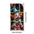 thumbnail image 2 of Creepy Clown Halloween Costume Red Hair for Scary Party Night Decoration, 2 of 9