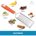 thumbnail image 5 of Zulay Kitchen Professional Stainless Steel Flat Handheld Cheese Grater - Orange, 5 of 7