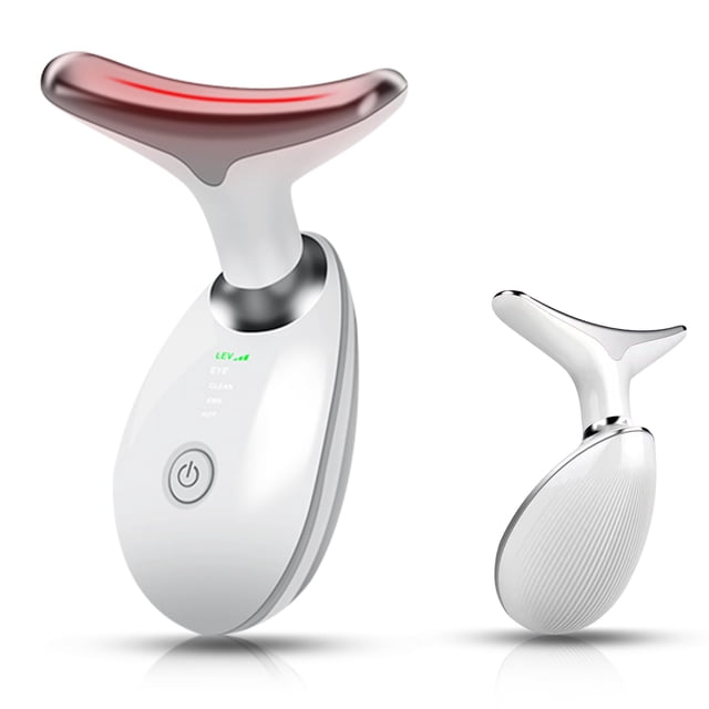 Masajeador de cara y cuello Terapia de luz Herramienta de masaje facial para mujeres Masajeador de cara y cuello de 7 colores Herramienta de escultura facial Masajeador facial Dispositivo de estiramie