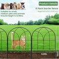 thumbnail image 3 of Small 12.55" * 16.53" Decorative Garden Fencing Border, No Dig Fences Barrier, Black Metal Fence, Garden Edging Fence Panel, Dog Fence Outdoor for Yard, Flower Bed (6 PCS), 3 of 8