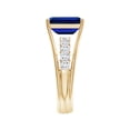 thumbnail image 3 of ANGARA Lab Grown 3.4 Ct Blue Sapphire Bridge Engagement Ring for Women in 14K Yellow Gold (Size-10x8mm) | September Birthstone, Anniversary, Jewelry Gift for Women | Lab-Grown Blue Sapphire Ring, 3 of 8