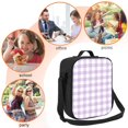 thumbnail image 5 of Bingfone Purple Checkboard Reusable Insulated Lunch Bag Cooler for Work School Picnic or Travel, 5 of 7