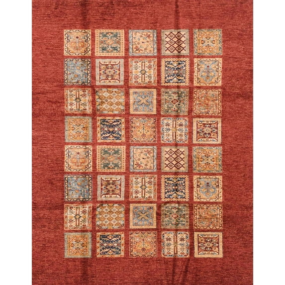 Ahgly Company Machine Washable Indoor Rectangle Abstract Neon Red Area Rugs, 7' x 10'