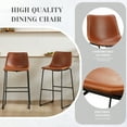 thumbnail image 7 of (2 pack) EDX Counter Height Bar Stools Set of 2 With Back and Footrest, Metal Frame, 30 inch, Brown, 7 of 7