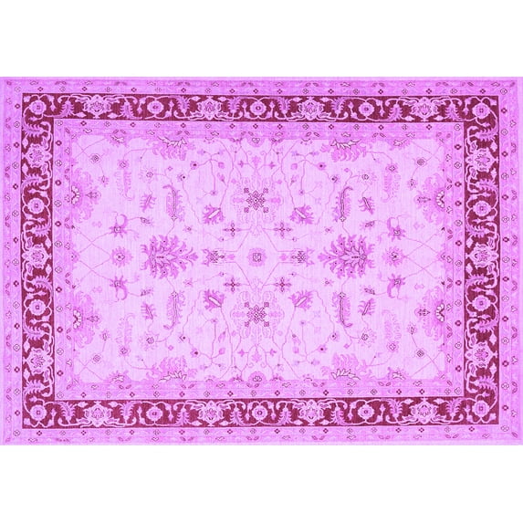 Ahgly Company Indoor Rectangle Oriental Purple Traditional Area Rugs, 8' x 12'