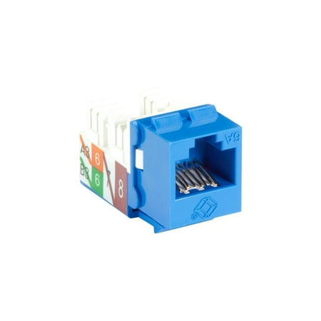 UPC: 0822088126003 | CAT6A KEYSTONE JACK – UNSHIELDED  RJ45  BLUE