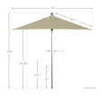 thumbnail image 4 of California Umbrella  6' Sq. Aluminum Frame, Fiberglass Rib Patio Umbrella, Push Open, Anodized Sliver Finish, Sunbrella Fabric Canvas, 4 of 5