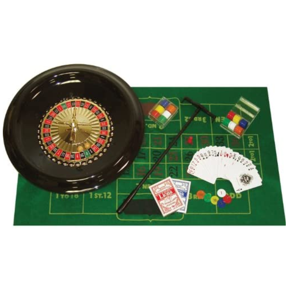 Roulette Wheel Drinking Party Gaming Sport Playing Chips Tabletop Mat