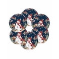 thumbnail image 7 of 13 Inch Round Placemats Set of 6, Navy Blue Christmas Non Slip Heat Insulation PP Table Mats, Red Snowman Xmas Tree Snowflake Winter Washable Place Mats for Kitchen Dining Party Table Decor, 7 of 7