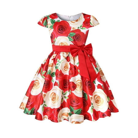 

TAIAOJING Toddler Girl Dress Girls Dress Summer Girls New Short Sleeved Skirt Elegant Casual Dress SunPrincess Dresses