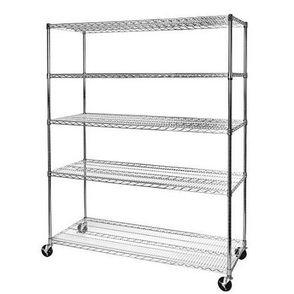 Seville Classics UltraDurable® 5-Tier NSF Steel Wire Shelving, 60" W x 24" D, Chrome