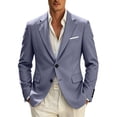 thumbnail image 2 of WIZUTIZ Men's Solid Color Two Button Suit Jacket Single Breasted Dress Blazer with Pocket for Party Ceremony Show, 2 of 7