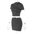 thumbnail image 4 of Conjunto De Minifalda Traje de falda de playa Vestido corto de dos piezas de moda para vacaciones de fiesta (Gris L) Ygjytge para Mujer Gris T XXL, 4 of 8