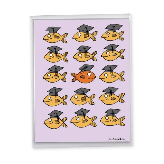 1 Jumbo Funny Happy Graduation Greeting Card (8.5 x 11 Inch) - Stand Out in Crowd Graduation J3914