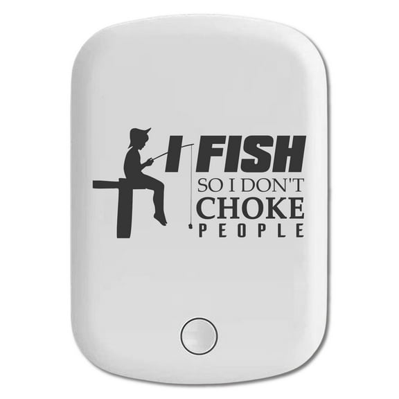 DistinctInk Magnetic Battery Pack, 5000 mAh Wireless Portable Charger with USB-C Cable, Compatible with MagSafe iPhone 14 / 13 / 12 Series - I Fish So I Don't Choke People