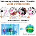 thumbnail image 5 of Pet Water Dispenser, Dog Kettle Cat Bottle with Automatically Feeding Water with Stainless Steel Outlet Nozzle for Dog Cat Rabbit Hamster (Without Bottle) (Pink, Single-Headed), 5 of 5