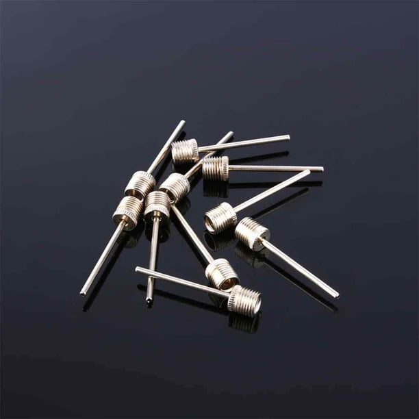 Lot 10 Aiguilles De Gonflage Inox – Double Orifice, Compatibles Ballons Foot, Basket, Volley, Rugby
