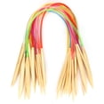 thumbnail image 2 of Double Annular , 18pcs Multicolor Plastic Pipe Bleached Various Sizes Double Pointed Bamboo Annular Knitting Sweater Needle, 2 of 8
