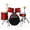 Red, variant on Gammon Percussion 5pc Adult Drum Set - Full Size Beginner Kit w/ Stool & Stands - Black