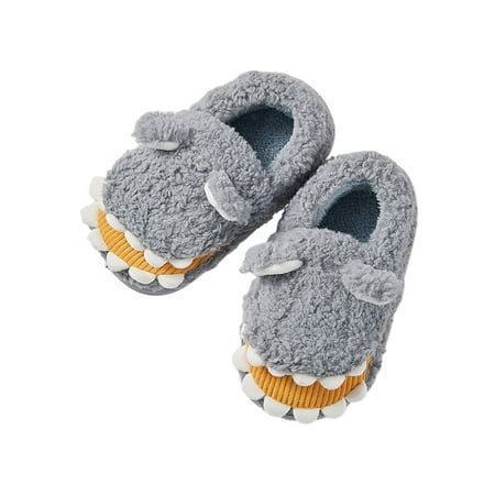 

Ritualay Girls Fuzzy Slippers Anti-Slip Animal Plush Slipper Flat Home Shoes Lightweight Casual Fluffy Slides House Bedroom Slip On Warm Shoe Gray 8C