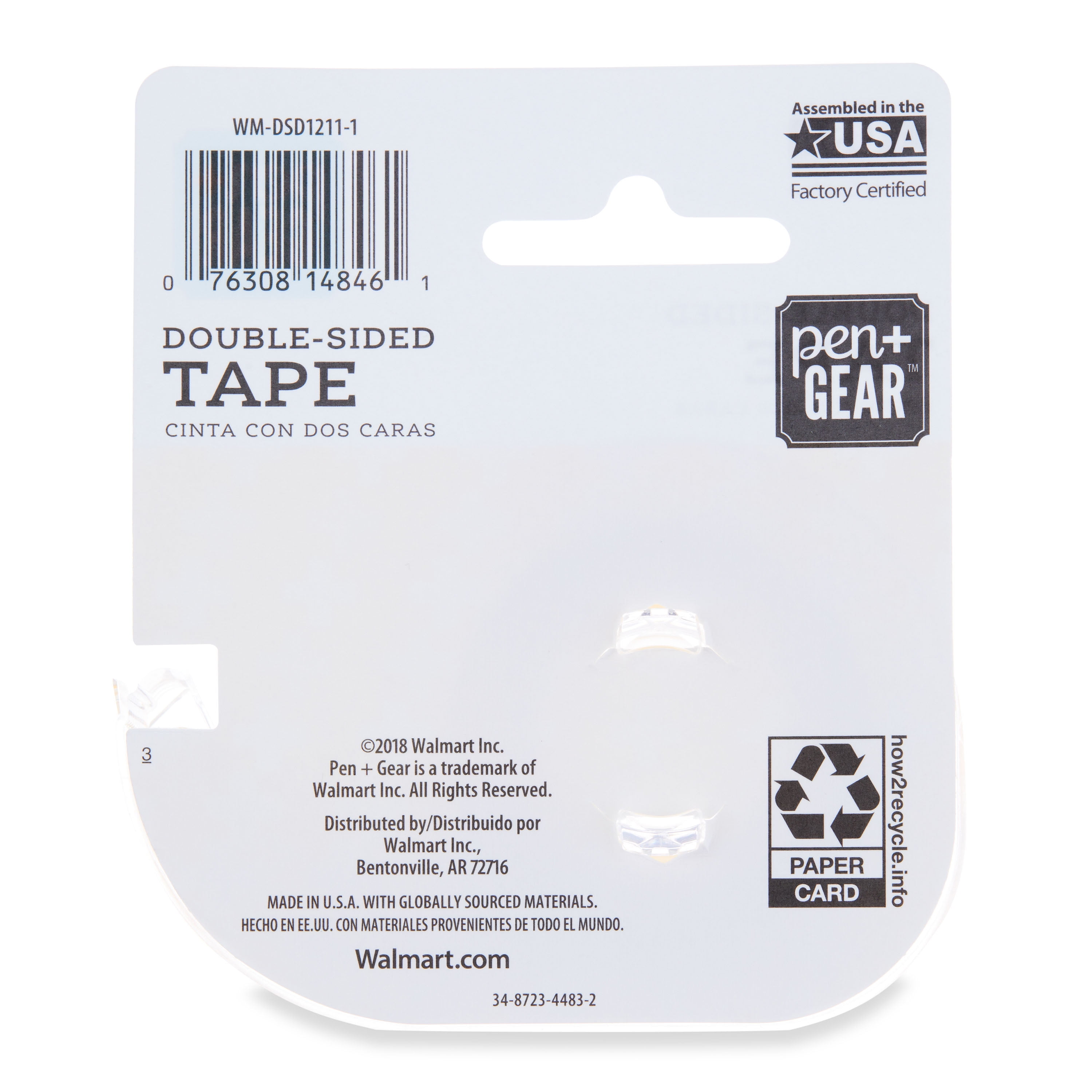Pen+Gear Double Sided Tape, Clear, 1/2 x 400, 1 Roll with Dispenser