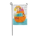 thumbnail image 1 of KDAGR Cute Cartoon of Happy Colorful Noah Ark There Boat Garden Flag Decorative Flag House Banner 12x18 inch, 1 of 1