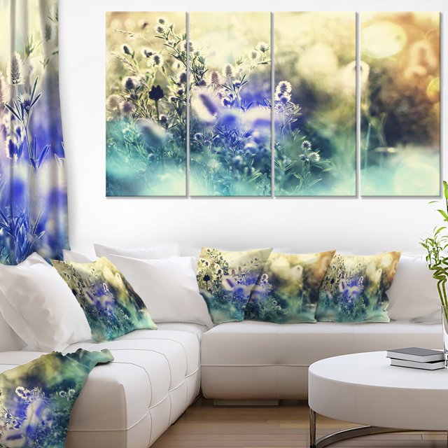 Blue Mountain Meadow Flowers - Floral Canvas Art Print
