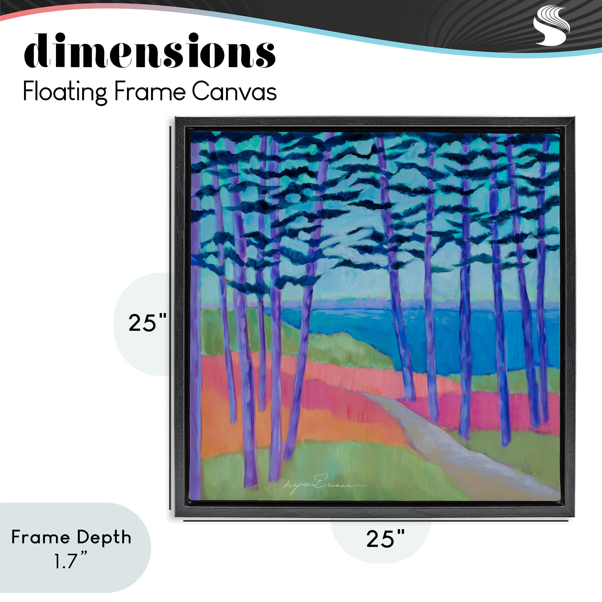 Stupell Industries Razzle Dazzle Forest Scene Black Framed Floater Canvas Wall Art, design by Lynn Ericson Fine Art