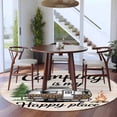 thumbnail image 3 of Camper Van Round Area Rug 5Ft Washable Circle Rugs for Living Room Bedroom, Modern Vintage Camping Beige Wooden Non-Slip Carpet Floor Mats Indoor Outdoor Carpet Runner Aesthetic Home Decor, 3 of 8