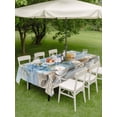 thumbnail image 5 of 60x120 Inch Outdoor Tablecloth with Umbrella Hole Zipper Rectangle Hydrangeas Flowers Rectangular Tablecloths Outside Waterproof Coastal Seaside Starfish Summer Patio Table Cover for Picnic Party, 5 of 8