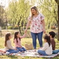 thumbnail image 2 of Agnes Orinda Women's Plus Size Floral Tops Ruffle Pleated V Neck Short Sleeve Summer Casual Blouse 3X White Pink Floral, 2 of 8