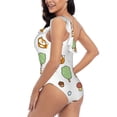 thumbnail image 4 of Rateoe Tree Squirrel Pattern Women One Piece Swimsuits Tummy Control One Shoulder Bathing Suits Ruffle Swimwear-, 4 of 6
