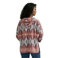 thumbnail image 2 of Wrangler Ladies Retro Americana Blue Aztec Printed Pullover Hoodie 112344654, 2 of 2