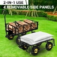 thumbnail image 6 of Sunvasagoo 900lbs Steel Garden Cart, Heavy Duty Utility Wagon with Removable Sides, 180° Rotating Anti-Slip Handle,10in All Terrain Wheels, 6 of 14