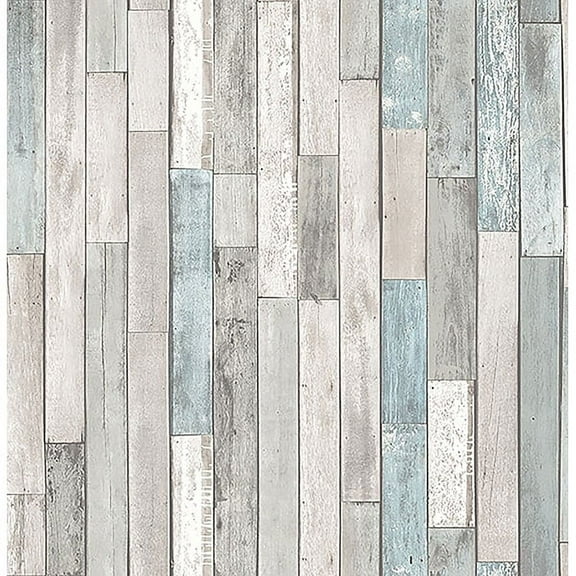 Brewster Barn Board Grey Thin Plank Unpasted Non Woven Wallpaper, 20.5-in by 33-ft, 56.4 sq. ft.