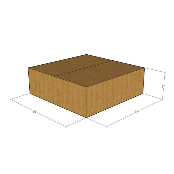 15x15x5 Kraft Brown Corrugated Shipping Boxes, 32 ECT Single-Wall, Qty 5