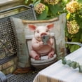 thumbnail image 5 of Funny Animal Throw Pillow Cover Pig Sitting on Toilet Cotton Linen Cushion Cover Throw Pillow Case with Invisible Zipper for Couch Sofa Bed Chair Car 18x18 Inch, 5 of 9