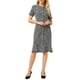 thumbnail image 2 of Vestido de cola de pez de manga corta para mujer INSPIRE CHIC 2025, elegante, de tweed, ajustado, talla XL, negro, 2 of 5